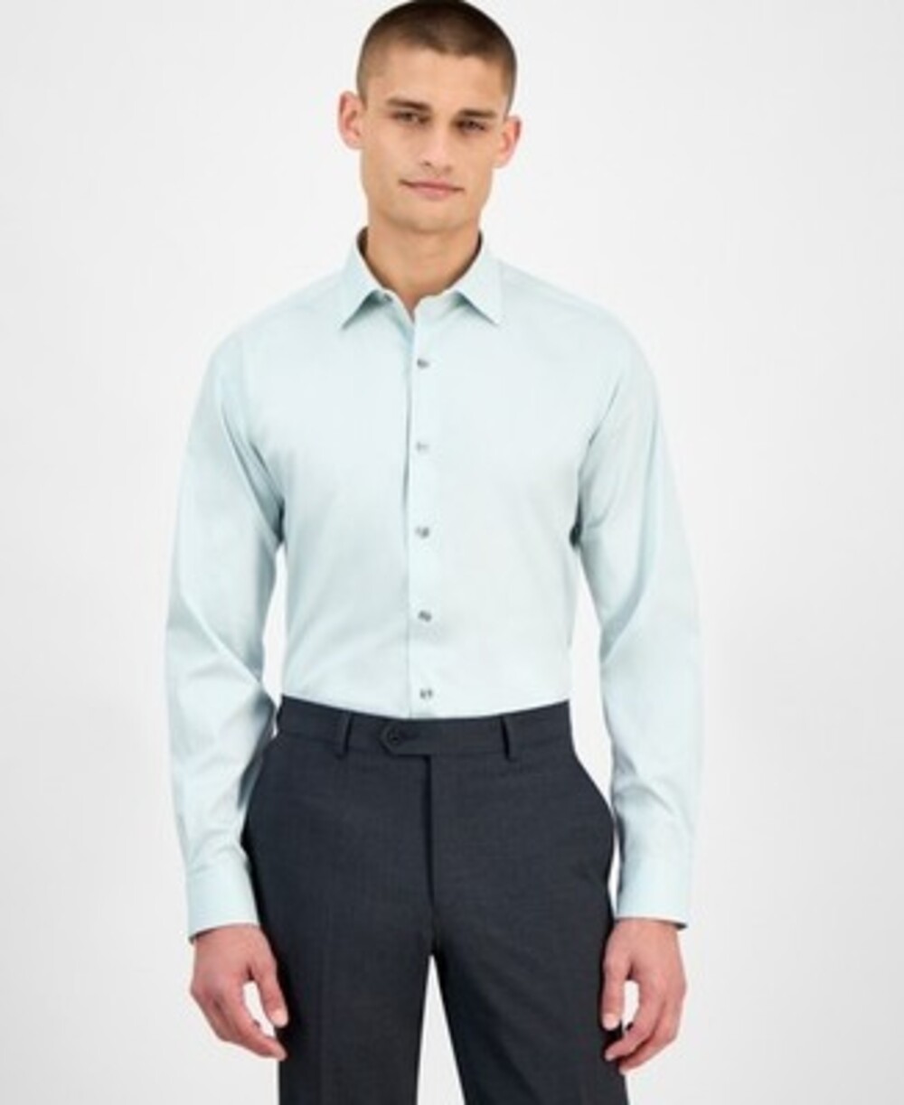 Alfani Regular-Fit Dress Shirt Men's S 14-14.5 32-33 Pale Blue Mist Long Sleeve